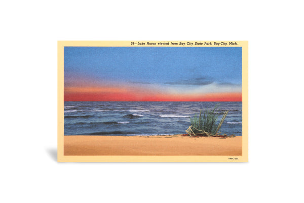 Postcard showing Lake Huron viewed from Bay City State Park, Bay City, Mich.