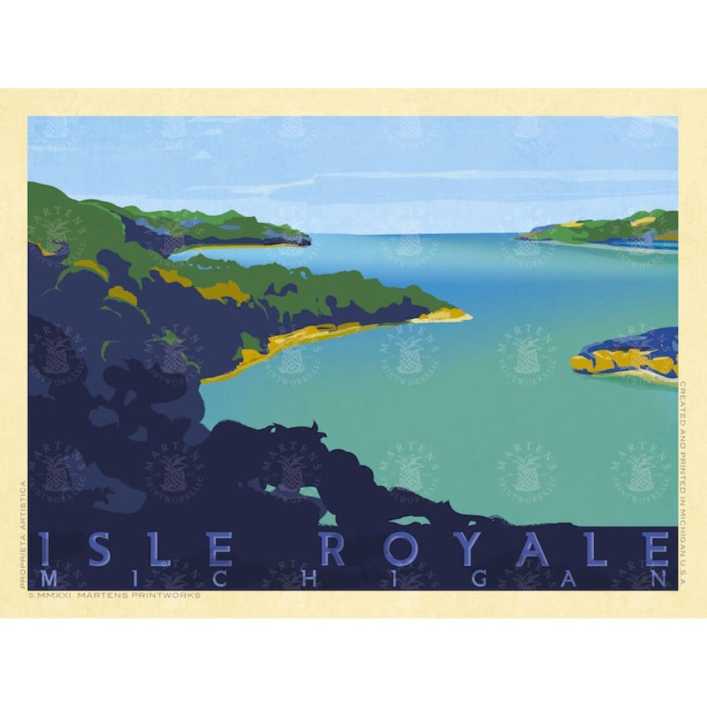 Isle Royale, Michigan, print by Martens Printworks.