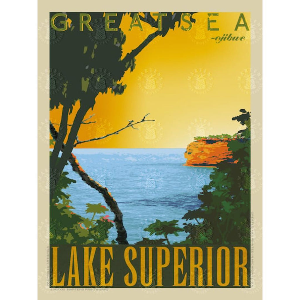 Lake Superior: Great Sea – Ojibwe print by Martens Printworks.