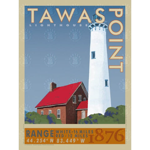 Tawas Point Lighthouse print by Martens Printworks.
