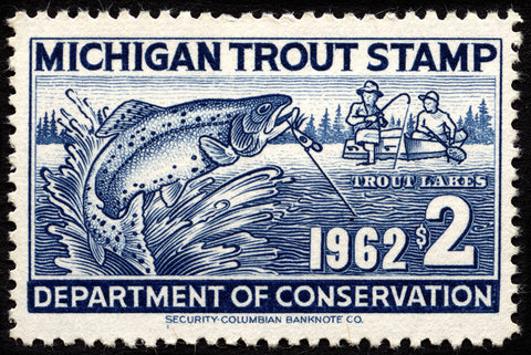 1962 Michigan Trout Stamp Magnet