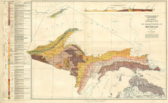 Geological Map of the Northern Peninsula, 1936 Print