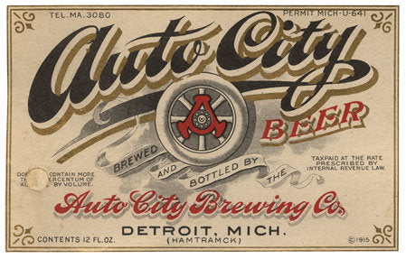 Auto City Beer Label Print