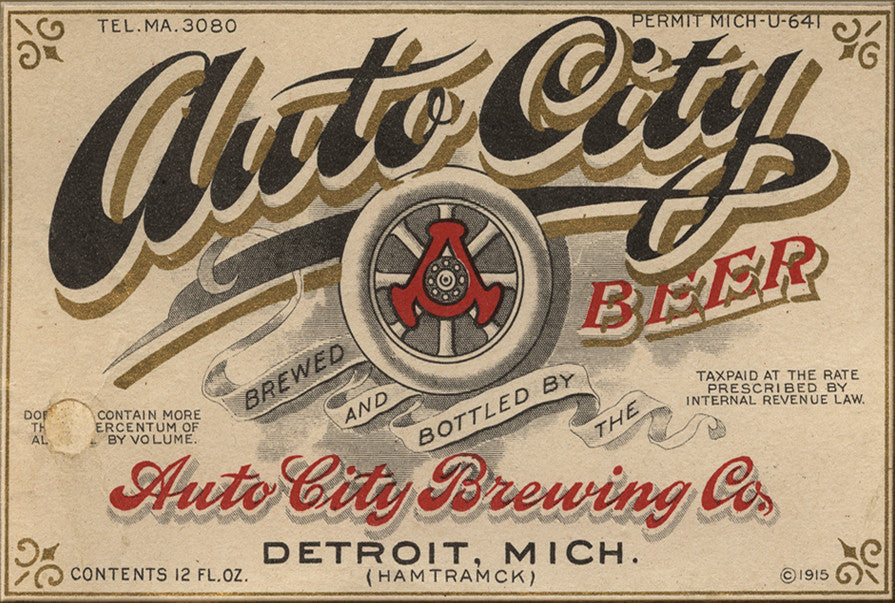Auto City Beer Label Magnet