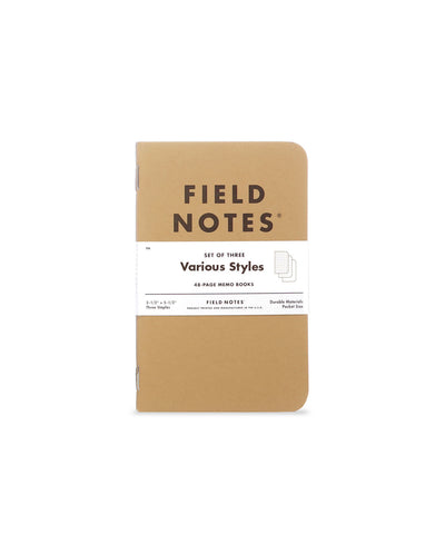 Field Notes Original Kraft Memo Book Mixed 3-Pack