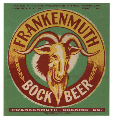 Frankenmuth Bock Beer Label Print