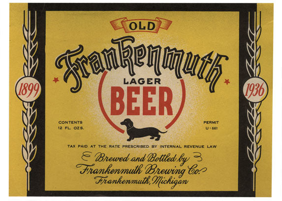 Old Frankenmuth Lager Beer Label Print