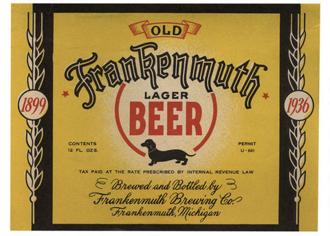 Old Frankenmuth Lager Beer Label Print
