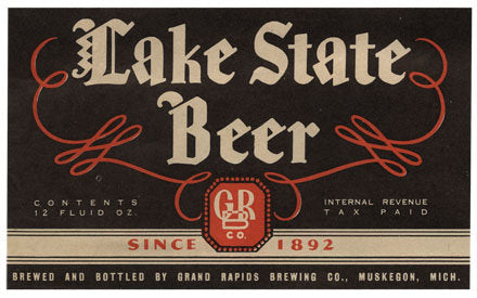 Lake State Beer Label Print