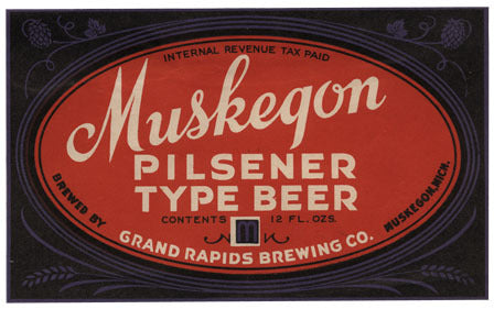 Muskegon Pilsener Type Beer Label Print