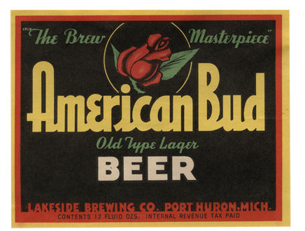 American Bud Beer Label Print