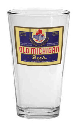 Old Michigan Beer Label Pint Glass