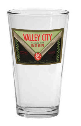 Valley City Beer Label Pint Glass