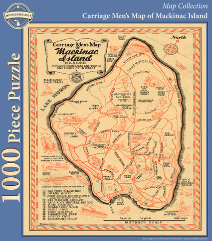 Carriage Men's Map of Mackinac Island Puzzle