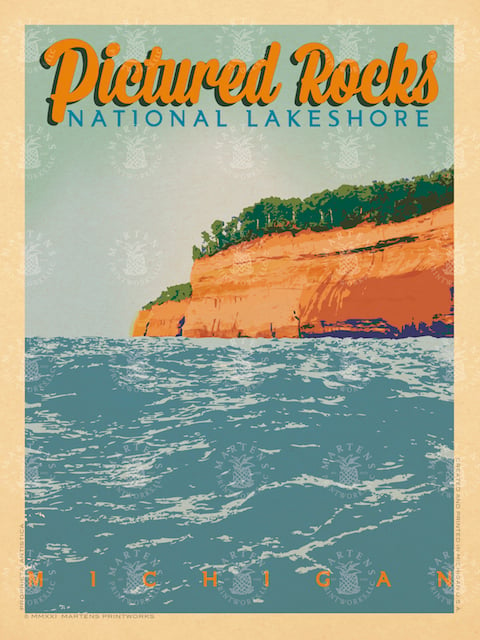 Pictured Rocks National Lakeshore print by Martens Printworks.