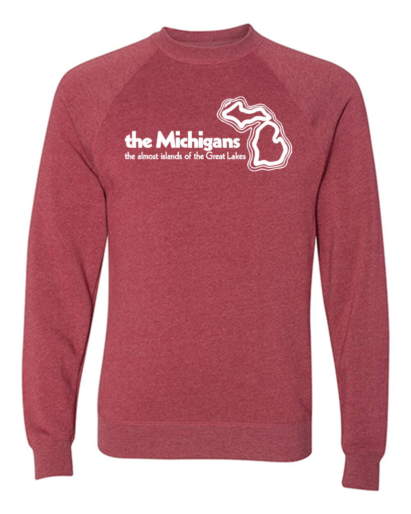 The Michigans The Almost Islands of the Great Lakes Crewneck Sweatshi