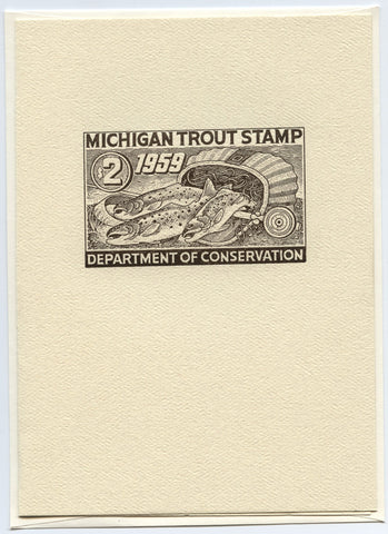 1959 Michigan Trout Stamp Note Card