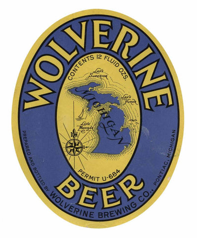 Wolverine Beer Label Print