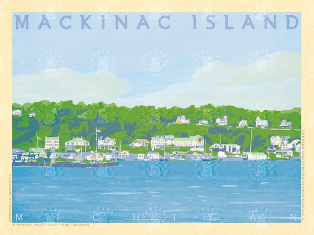 Mackinac Island print by Martens Printworks.