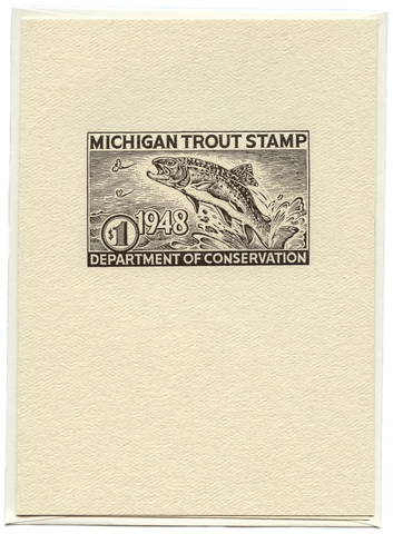 1948 Michigan Trout Stamp Note Card