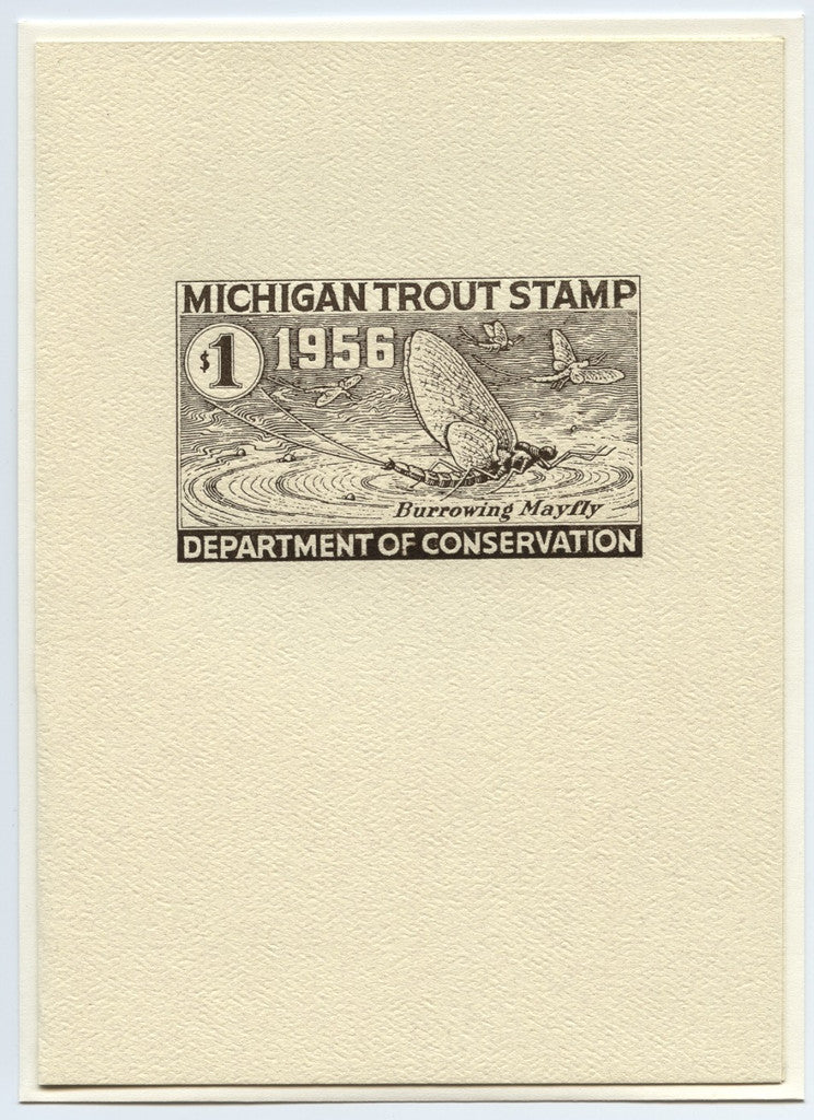 1956 Michigan Trout Stamp Note Card