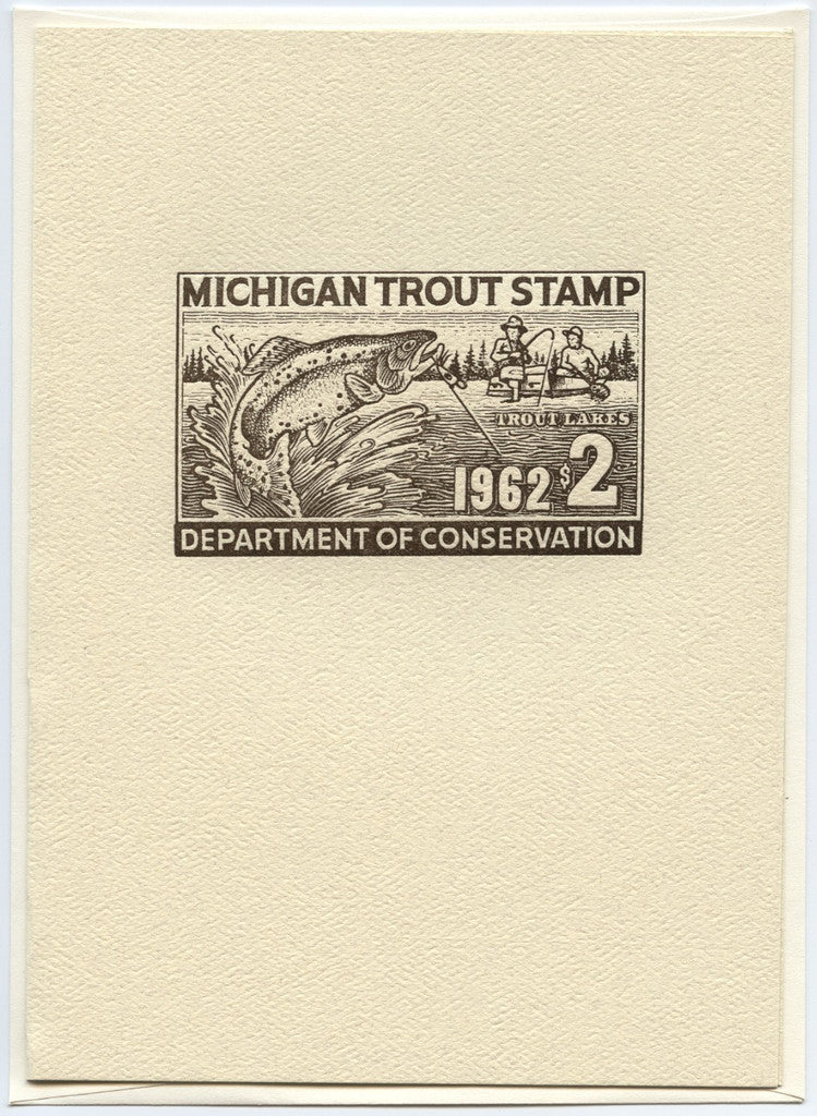 1962 Michigan Trout Stamp Note Card