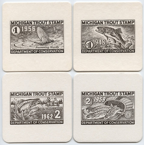 Michigan Trout Stamp Coasters